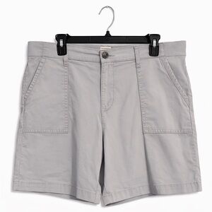Lee Gray Utility Shorts Women’s 16 Plus Stretch Waist 9” Inseam Casual